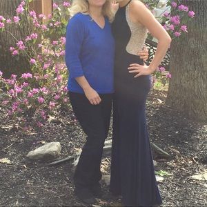 size 8 navy blue prom dress